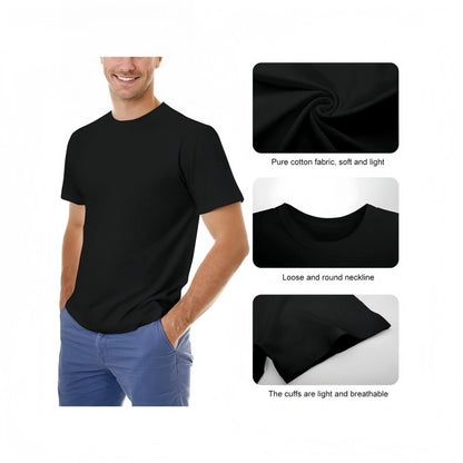 Men's Cotton Short-Sleeve Round Neck T-Shirt, Classic Lightweight Fitted Mens Fashion Top, Soft Versatile Everyday Casual Wear with "Awesome Like My Youngest Daughter" Graphic Print, Ideal Father’s Day Gift for Outdoor Activities