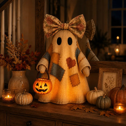 🎃Lighted Vintage Patchwork Ghost