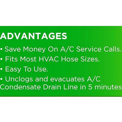 AC Drain Line Cleaner Adapter Evacuates & Unclog AC Drain Line