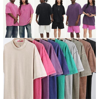 🔥Summer Flash Sale 50% OFF - 4 Pack Oversized Tshirts for Men Gym Vintage Heavyweight T Shirts Cotton Workout Acid Wash Baggy Tees