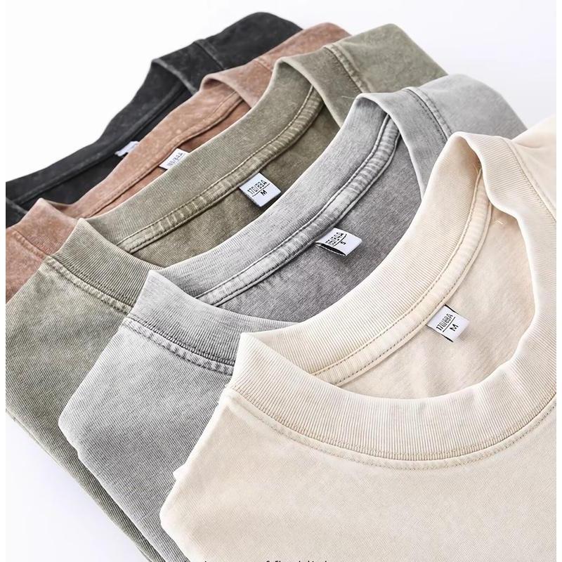 🔥Summer Flash Sale 50% OFF - 4 Pack Oversized Tshirts for Men Gym Vintage Heavyweight T Shirts Cotton Workout Acid Wash Baggy Tees