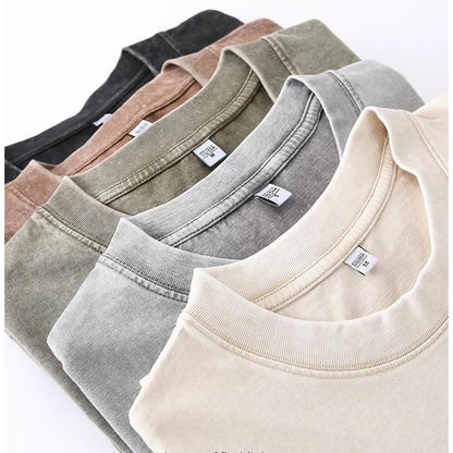 🔥Summer Flash Sale 50% OFF - 4 Pack Oversized Tshirts for Men Gym Vintage Heavyweight T Shirts Cotton Workout Acid Wash Baggy Tees