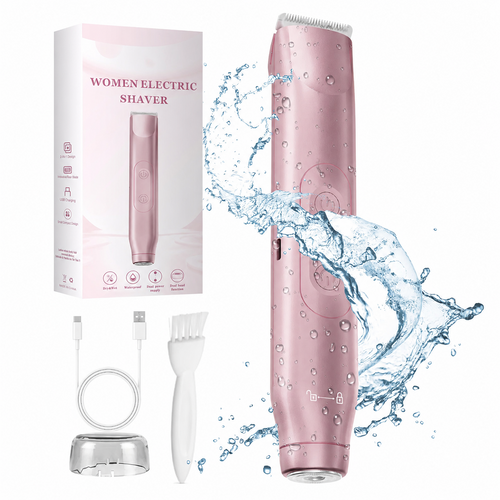 2-in-1 Waterproof Bikini & Body Trimmer for Women – Rechargeable Electric Shaver for Face, Underarms, Legs & Bikini Area