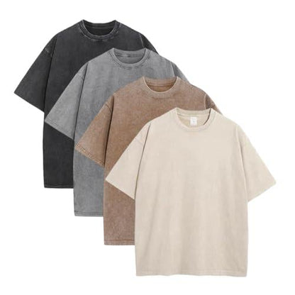 🔥Summer Flash Sale 50% OFF - 4 Pack Oversized Tshirts for Men Gym Vintage Heavyweight T Shirts Cotton Workout Acid Wash Baggy Tees