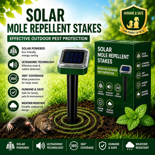🌸Spring Sale 50% OFF☘️Solar Powered Waterproof Screw Mole Repellent