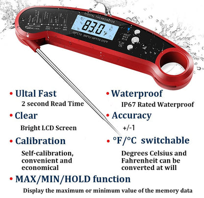 🌡️ Instant Read Digital Meat Thermometer – Perfect Results Every Time