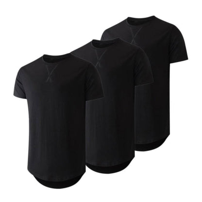 🔥Summer Flash Sale 50% OFF - Mens 3 Pack Cotton Hipster Hip Hop Longline Crewneck T-Shirt