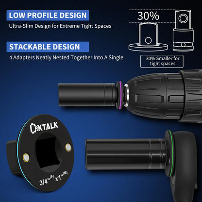 Upgraded Low Profile Impact Socket Adapter Set