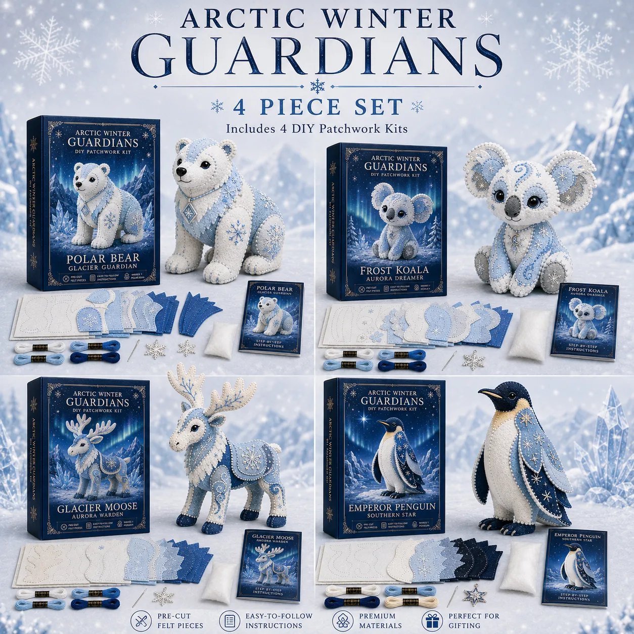 ❄️Arctic Winter Guardians DIY Patchwork Kit 🔥