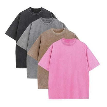 🔥Summer Flash Sale 50% OFF - 4 Pack Oversized Tshirts for Men Gym Vintage Heavyweight T Shirts Cotton Workout Acid Wash Baggy Tees