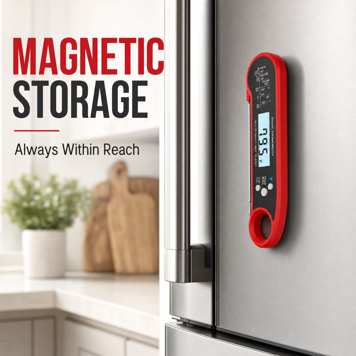 🌡️ Instant Read Digital Meat Thermometer – Perfect Results Every Time